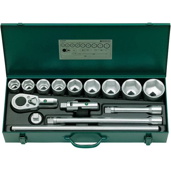 20 mm (3/4") Socket set 15-pcs., 55/9/6 N